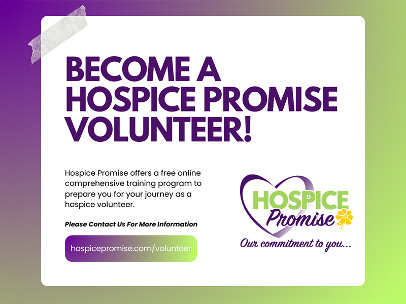 Become a a Hospice Promise Volunteer banner