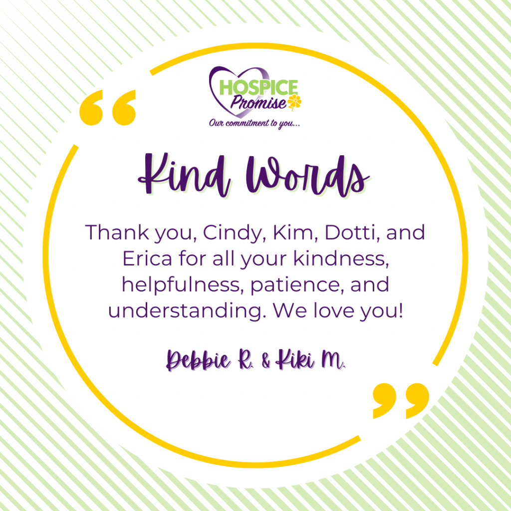 Thank you, Cindy, Kim, Dotti, and Erica for all your kindness, helpfulness, patience, and understanding. We love you!