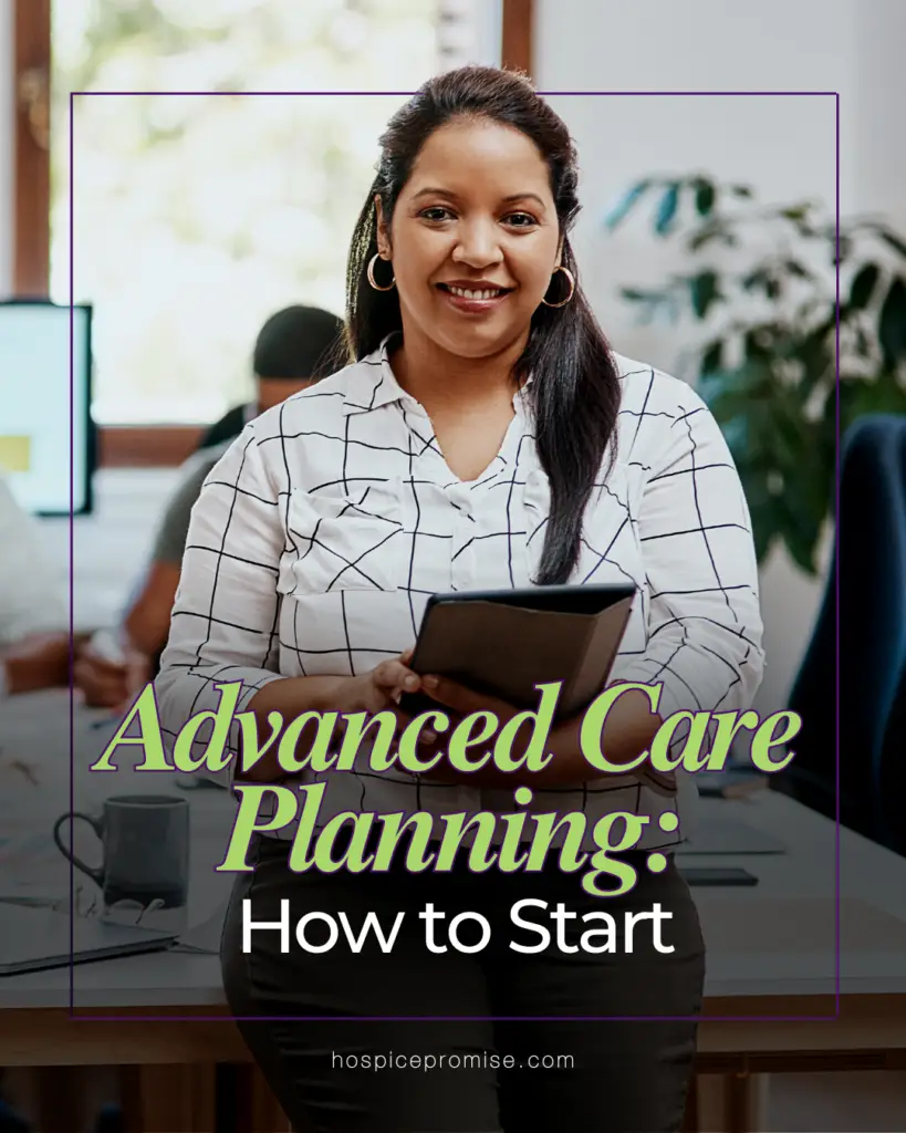 Care planning person holding a clip board